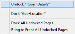 Undocking tabs